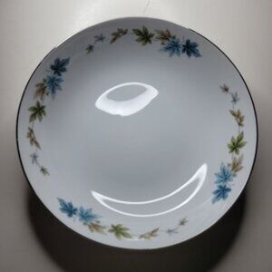 Grant Crest Four Seasons Fine China Japan Serving Bowl 9‎ Inch Blue Leaves